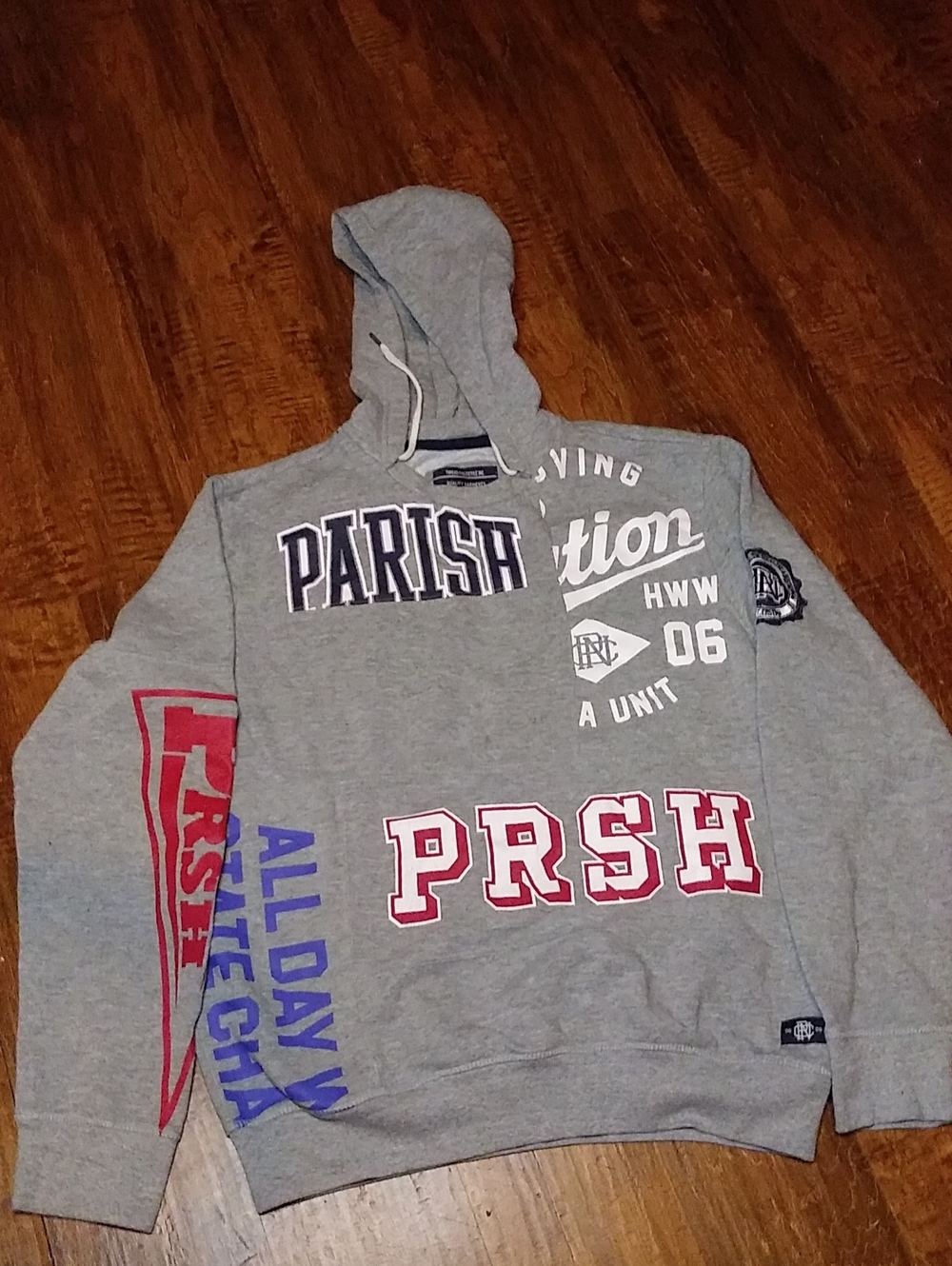 Parish Gray Graphic Pullover Hoodie - PRSH Logo